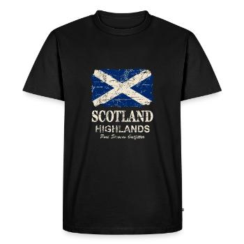 Scotland Flag - Vintage Look - Männer Premium Bio T-Shirt - Schwarz - Vorne - Nico (187cm)