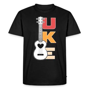 Ukulele - Men's Premium Organic T-Shirt - black - Front - Nico (187cm)