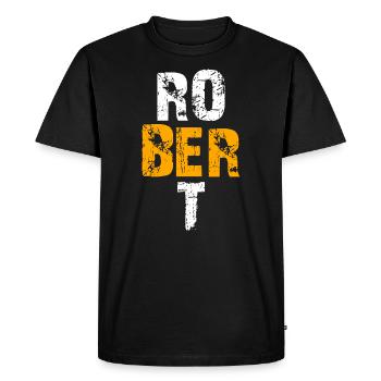 Robert - Men's Premium Organic T-Shirt - black - Front - Nico (187cm)