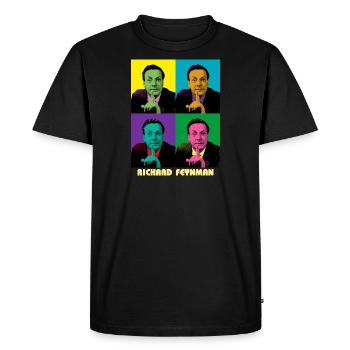 Richard Feynman T-shirt Feynman Pop-art Shirt - Men's Premium Organic T-Shirt - black - Front - Nico (187cm)