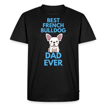 Meilleur Français Bulldog Papa Chien de fête des pères - T-shirt Premium bio Homme - noir - Devant - Nico (187cm)