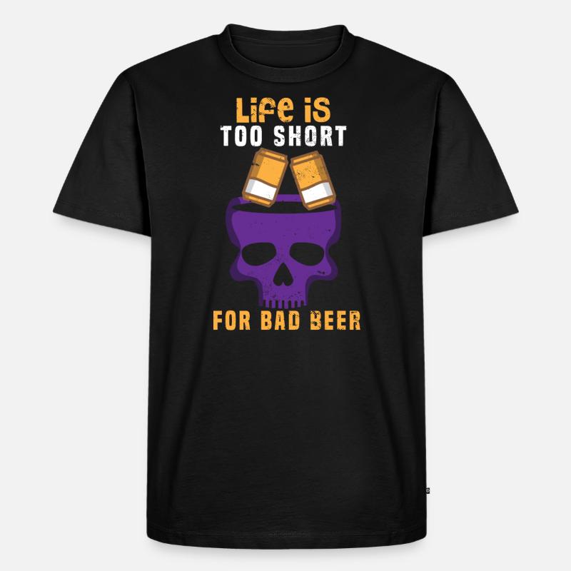 Bier Biertrinker Party Kneipe Alkohol - Männer Premium Bio T-Shirt - Schwarz