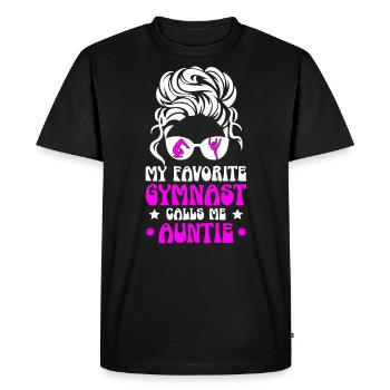 Ma gymnaste préférée m’appelle Tante Gymnastique - T-shirt Premium bio Homme - noir - Devant - Nico (187cm)