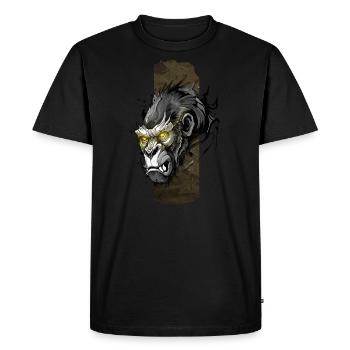 Majestueux dos argenté : Regard d’or - T-shirt Premium bio Homme - noir - Devant - Nico (187cm)