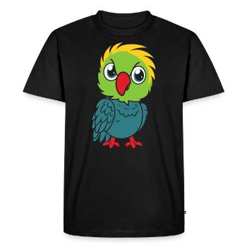 Humour petit perroquet - T-shirt Premium bio Homme - noir - Devant - Nico (187cm)