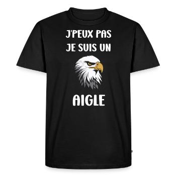 Citation humour Oiseau aigle - T-shirt Premium bio Homme - noir - Devant - Nico (187cm)