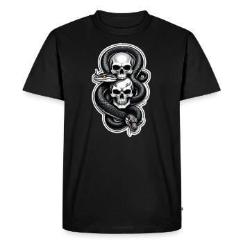 serpent squelette et tatouage - T-shirt Premium bio Homme - noir - Devant - Nico (187cm)