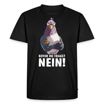 pigeon colombe oiseau pigeon éleveur avant de demander - T-shirt Premium bio Homme - noir - Devant - Nico (187cm)