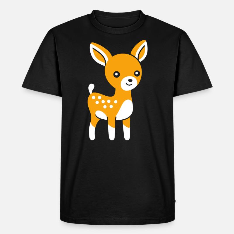 Reh - Männer Premium Bio T-Shirt - Schwarz
