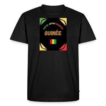 GUINÉE - T-shirt Premium bio Homme - noir - Devant - Nico (187cm)