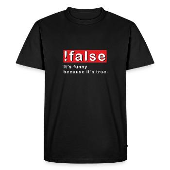 False Programming - Men's Premium Organic T-Shirt - black - Front - Nico (187cm)