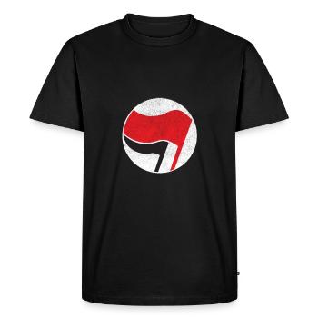 symbole du drapeau antifasciste - T-shirt Premium bio Homme - noir - Devant - Nico (187cm)
