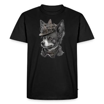 steampunk dog - T-shirt Premium bio Homme - noir - Devant - Nico (187cm)