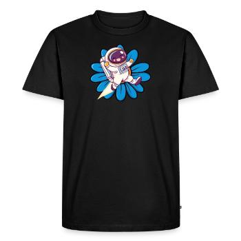 Astronaute vaisseau spatial Spaceman - T-shirt Premium bio Homme - noir - Devant - Nico (187cm)