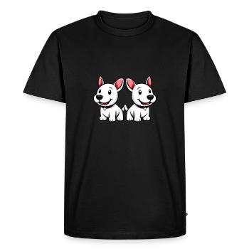 Bull Terrier Chien Bande dessinée - T-shirt Premium bio Homme - noir - Devant - Nico (187cm)