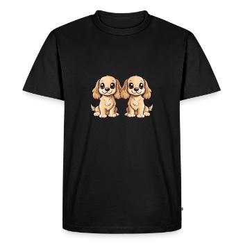 Cocker Spaniel Chien Bande dessinée - T-shirt Premium bio Homme - noir - Devant - Nico (187cm)