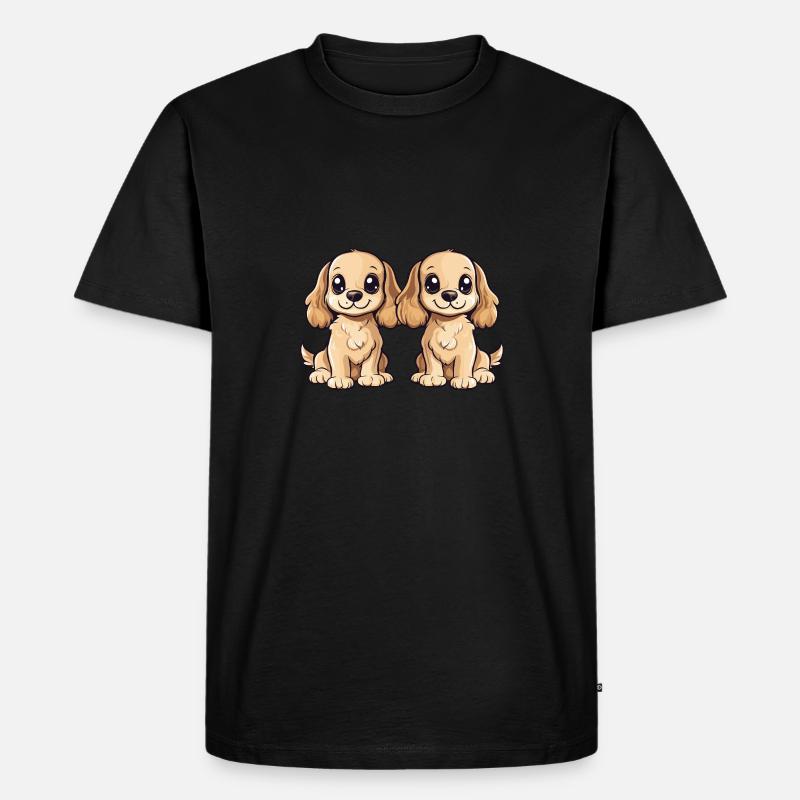 Cocker Spaniel Hund Comic - Männer Premium Bio T-Shirt - Schwarz