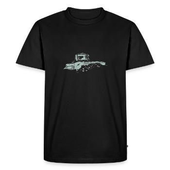 Silhouette de skieur de sports d'hiver de dameuse de neige - T-shirt Premium bio Homme - noir - Devant - Nico (187cm)