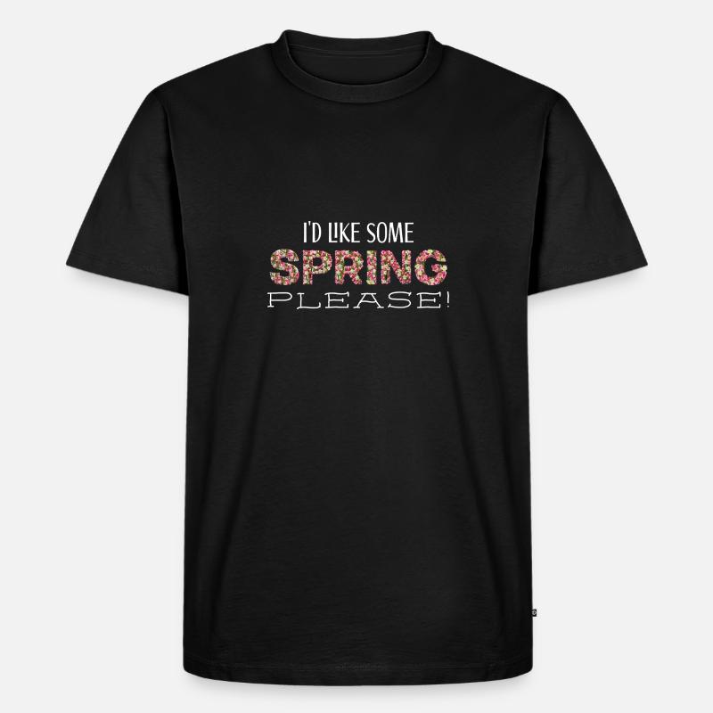 spring please ws - Männer Premium Bio T-Shirt - Schwarz