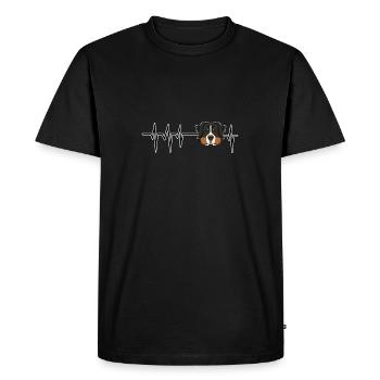 Dog Heartbeat I Drôle de bouvier bernois - T-shirt Premium bio Homme - noir - Devant - Nico (187cm)