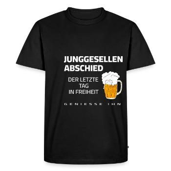 Enterrement de vie de garçon - Dernier jour en liberté - T-shirt Premium bio Homme - noir - Devant - Nico (187cm)