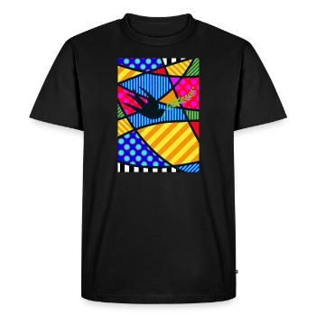 Hirondelle chanceuse - T-shirt Premium bio Homme - noir - Devant - Nico (187cm)