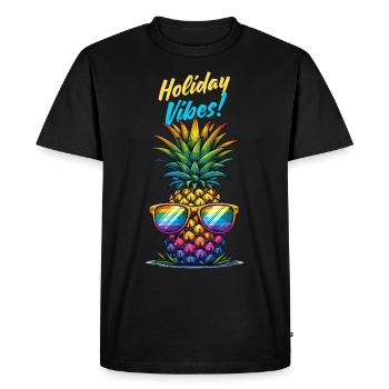 Pineapple Holiday Vibes Holiday Sunglasses Summer - Men's Premium Organic T-Shirt - black - Front - Nico (187cm)
