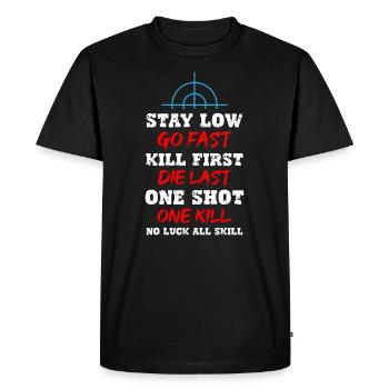 Sniper You Can Run But You Will Just Die Tired - Men's Premium Organic T-Shirt - black - Front - Nico (187cm)