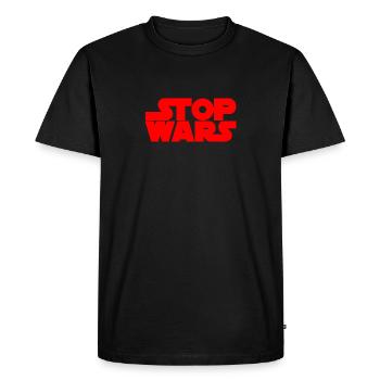 STOP WARS - Men's Premium Organic T-Shirt - black - Front - Nico (187cm)