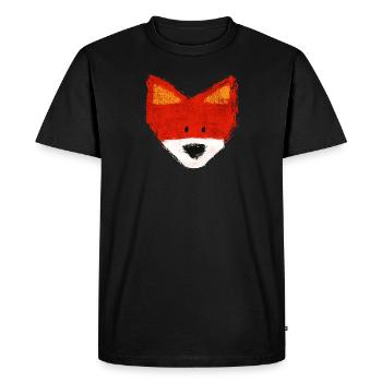 FOX, le renard - T-shirt Premium bio Homme - noir - Devant - Nico (187cm)