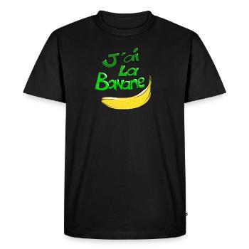J’ai la banane - T-shirt Premium bio Homme - noir - Devant - Nico (187cm)