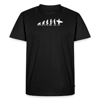 Surfing Evolution - Surf Surfer Monkey Human - Men's Premium Organic T-Shirt - black - Front - Nico (187cm)