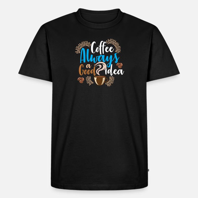 kaffee geschenk geschenkidee - Männer Premium Bio T-Shirt - Schwarz