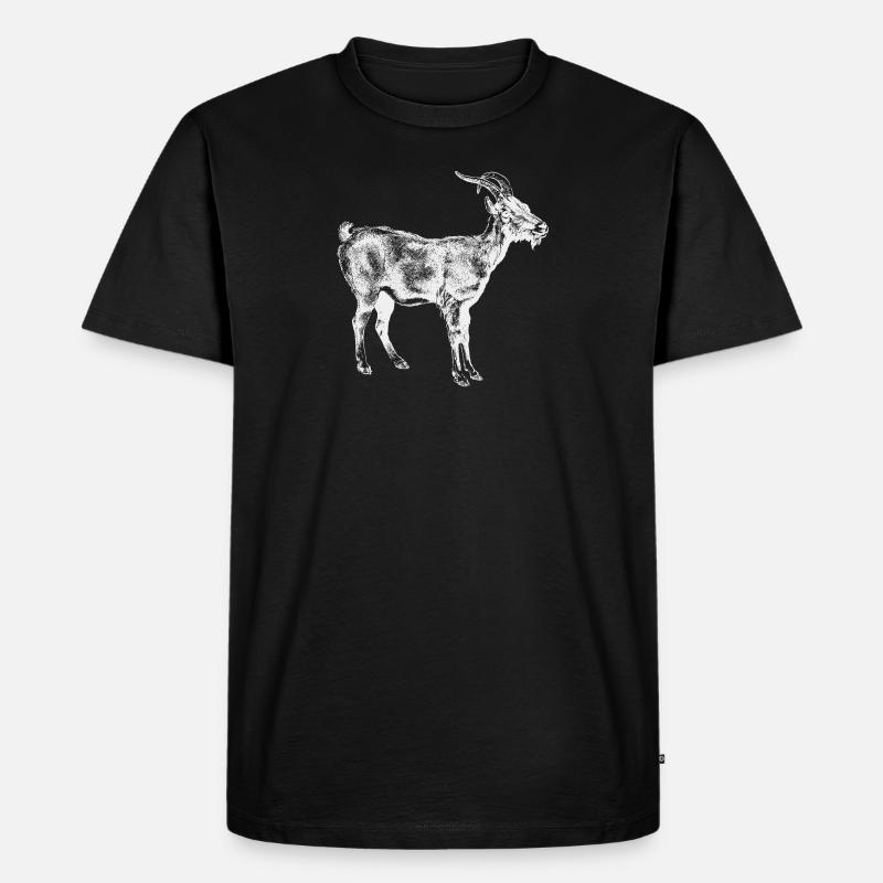 White Goat - Männer Premium Bio T-Shirt - Schwarz