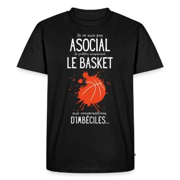 Basketteur humour basket rigolo drôle basketball - T-shirt Premium bio Homme - noir - Devant - Nico (187cm)