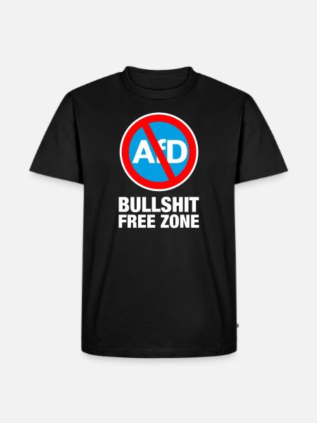 AFD BULLSHIT FREE ZONE - Männer Premium Bio T-Shirt - Schwarz