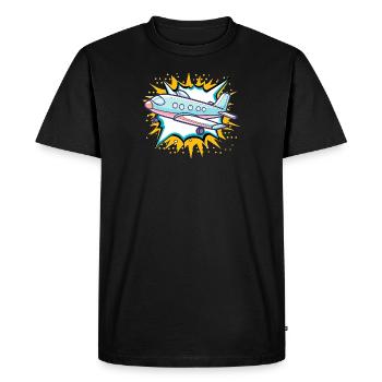 Avion Aéroport - T-shirt Premium bio Homme - noir - Devant - Nico (187cm)