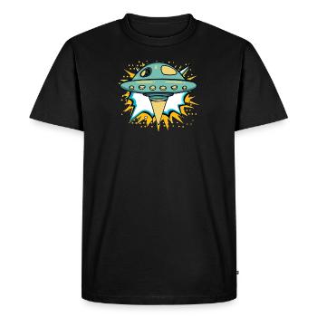 Vaisseau spatial OVNI - T-shirt Premium bio Homme - noir - Devant - Nico (187cm)