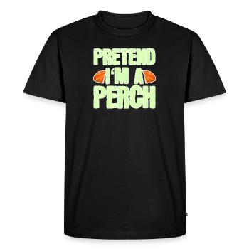 Faire semblant d’être un perchoir - Drôle de costume de poisson - T-shirt Premium bio Homme - noir - Devant - Nico (187cm)