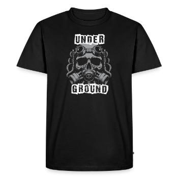 Design souterrain avec masque de crâne - T-shirt Premium bio Homme - noir - Devant - Nico (187cm)