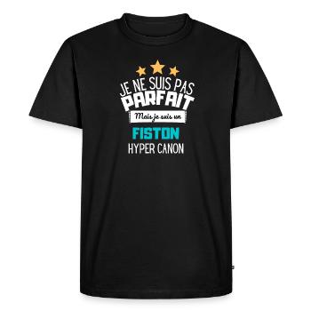 Cadeau fils Fiston - T-shirt Premium bio Homme - noir - Devant - Nico (187cm)