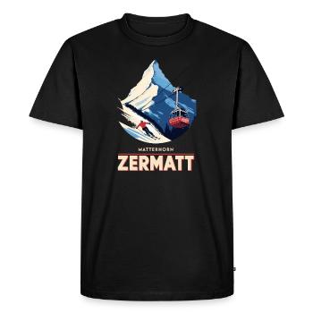 Cervin, Zermatt, Alpes, Suisse - T-shirt Premium bio Homme - noir - Devant - Nico (187cm)