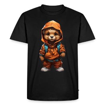 Hip-hop et mode urbaine pour des ambiances streetwear cool - T-shirt Premium bio Homme - noir - Devant - Nico (187cm)
