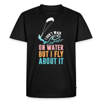 Courir sur l’eau, le kitesurf vole - T-shirt Premium bio Homme - noir - Devant - Nico (187cm)