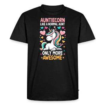 Tante, Tante, Licorne - T-shirt Premium bio Homme - noir - Devant - Nico (187cm)