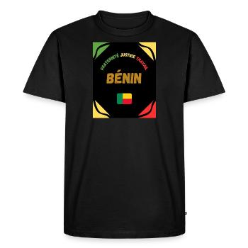 BÉNIN - T-shirt Premium bio Homme - noir - Devant - Nico (187cm)