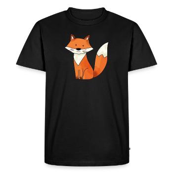 Renard doux - T-shirt Premium bio Homme - noir - Devant - Nico (187cm)