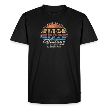 Fabriqué en 1983 - T-shirt Premium bio Homme - noir - Devant - Nico (187cm)