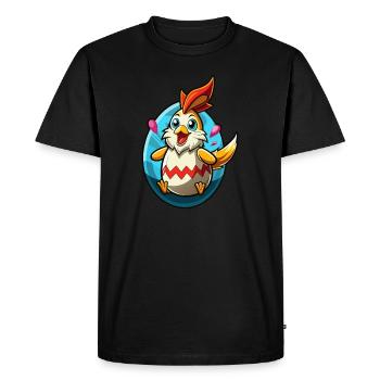 Happy Easter - Easter Chicken - Easter Egg - Gift - Men's Premium Organic T-Shirt - black - Front - Nico (187cm)
