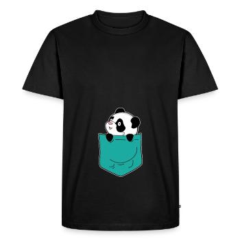 animaux Pocket - T-shirt Premium bio Homme - noir - Devant - Nico (187cm)